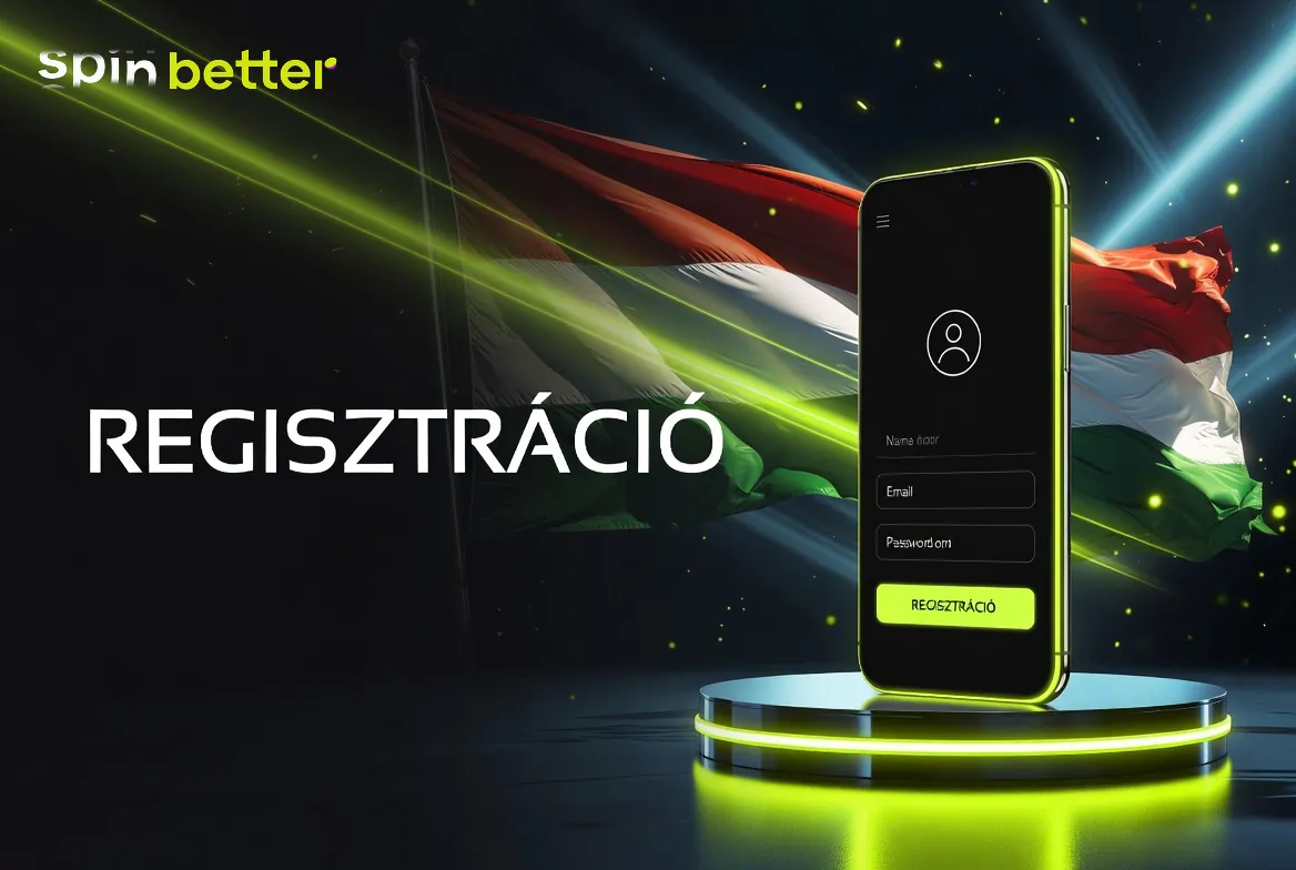 SpinBetter regisztráció űrlap a pénznem választásával